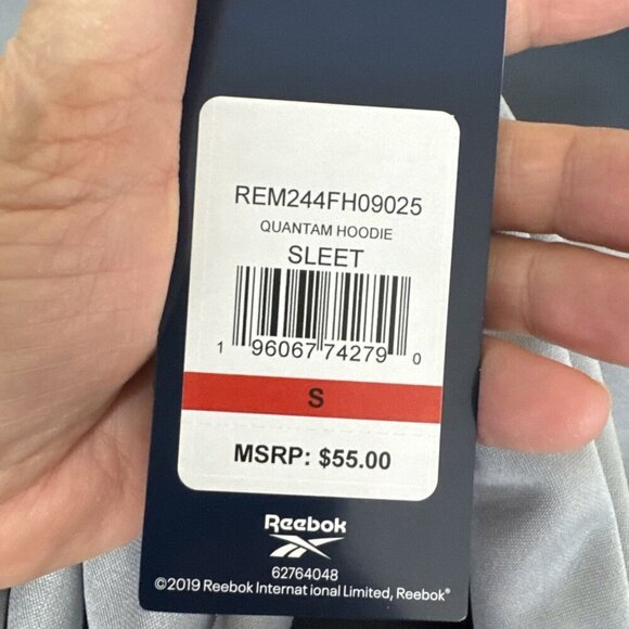 Reebok Quantum Hoodie Sweatshirt Men's M Pullover Sleet Gray NWT - Picture 8 of 14